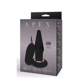 Чёрная анальная вибровтулка APEX BUTT PLUG LARGE BLACK - 15 см.