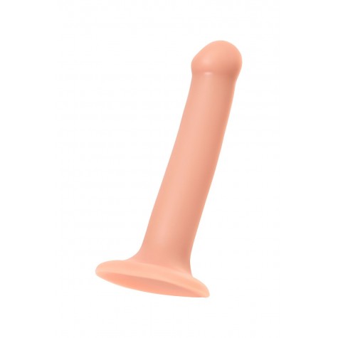 Телесный фаллос на присоске Silicone Bendable Dildo M - 18 см.